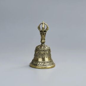 One Carved Bronze Bell | Hand-Held Shaker with Clapping Handle, Style Craftsmanship, Soothing Sounds for Healing, Ideal for Church, Weddings, Schools, and Festive Occasions in Kuwait