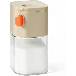 2 in 1 Multifunctional Seasoning Shaker, Salt Pepper Shaker, Glass Bottle with Lid, BPA Free, Dishwasher Safe, Yellow in Saudi Arabia