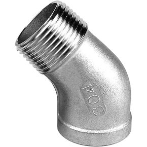 1/4 "3/8" 1/2 "3/4" 1 "1-1/4" 1-1/2" 2" BSPT أنثى إلى ذكر 45 درجة الكوع موصل المقرنة 304 تركيب الأنابيب غير القابل للصدأ (2") in Kuwait