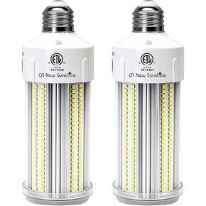 2 Pack 600W Equivalent LED Corn Light Bulb 9000 Lumen 5000K 60W Large Area Daylight White E26/E27 Medium Base for Outdoor Indoor Garage Warehouse Factory Workshop Street Barn Backyard in Saudi Arabia
