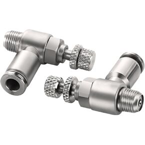 SL304 الفولاذ المقاوم للصدأ خرطوم اقتران سريع هوائي 12 مللي متر M5 "1/8" 1/4 "3/8" 1/2 صمام التحكم في سرعة الهواء صمام التسارع (3/8") in Kuwait