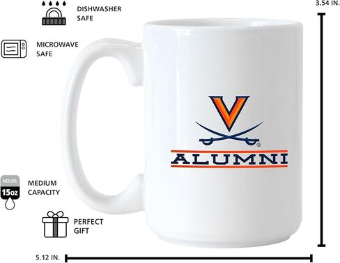كوب قهوة من السيراميك يحمل شعار العلامات التجارية NCAA Alumni سعة 15 أونصة - مقبض مريح | آمن للاستخدام في الميكروويف | 15 أونصة سائلة | تصميم الخريجين in Kuwait