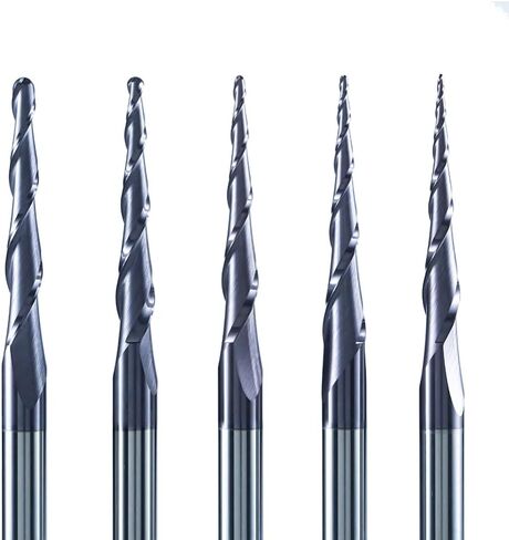 1pcs Tapered Ball Nose End Mill Carbide Milling Cutter R0.25-R2.0 2 Flute CNC Router Bit Wood Engraving for Machine Carving(R2.0x30.5xD6x75) in Saudi Arabia