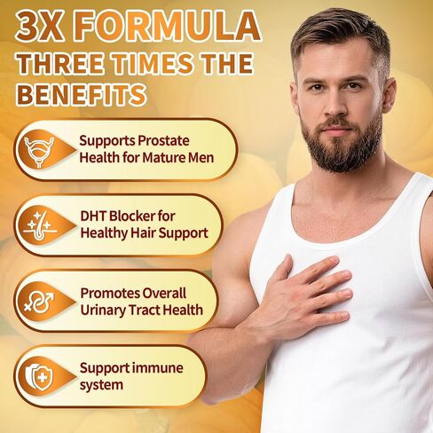 VivoNu Pumpkin Seed Oil with Saw Palmetto Capsules, 4000mg 300 Softgels | Organic, Cold Pressed | DHT Blocker | Supports Hair, Urinary, Bladder & Prostate Health | Non-GMO in Kuwait