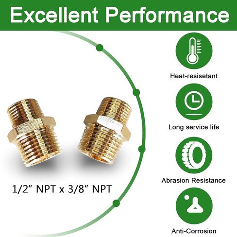 2 قطعة 3/4 "NPT x 1/4" NPT حلمة نحاسية، 3/4 إلى 1/4 تركيب محول لتقليل الحلمة النحاسية الصلبة، نحاس 3/4 ذكر إلى 1/4 ذكر تركيبات أنابيب نحاسية لتمديد وتوصيل الأنابيب in Kuwait