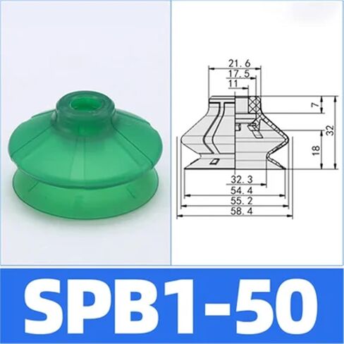1 قطعة -مناور كوب شفاط المكنسة الكهربائية الصناعية SPB1-10 15 20 25 30 50 60 80PU مقاومة للاهتراء فراغ مصاصة تشاك أخضر أصفر (SPB1-50) in Kuwait