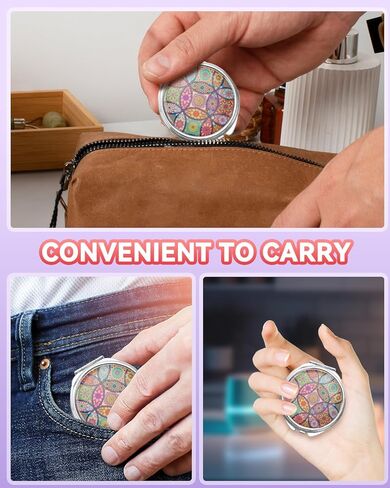 Pill Box 3 Compartment Medicine Pill Case with Mirror, Portable Pill Box for Pocket or Purse Pill Box Decorative Metal Medicine Vitamin Organizer for Gift in Saudi Arabia