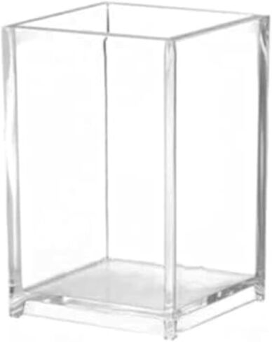 Clear Acrylic Pencil Pen Holder Cup, Clear Makeup Brush Holder, Acrylic Desk Accessories, Stationery Organizer for Office Desk Accessory (Clear) in Saudi Arabia