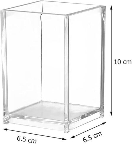 Clear Acrylic Pencil Pen Holder Cup, Clear Makeup Brush Holder, Acrylic Desk Accessories, Stationery Organizer for Office Desk Accessory (Clear) in Saudi Arabia