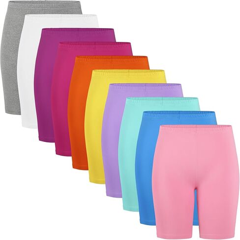 10 Pack Girls Bike Shorts Cartwheel Biker Under Dress Athletic Dance Gymnastics Toddler Girl Shorts Kids Clothes in Saudi Arabia