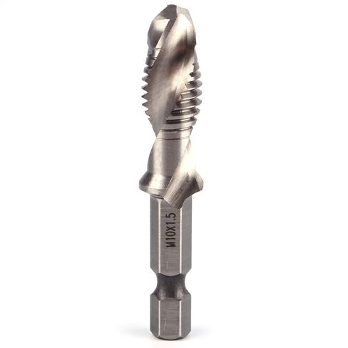 M10 HSS Hex Shank Drill Tap Taper Bits، مناسبة للمعادن الناعمة، الألومنيوم، الحديد، نقطة التمركز الذاتي، معالجة خطوة واحدة in Saudi Arabia