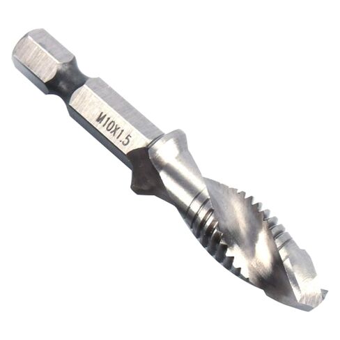 M10 HSS Hex Shank Drill Tap Taper Bits، مناسبة للمعادن الناعمة، الألومنيوم، الحديد، نقطة التمركز الذاتي، معالجة خطوة واحدة in Saudi Arabia
