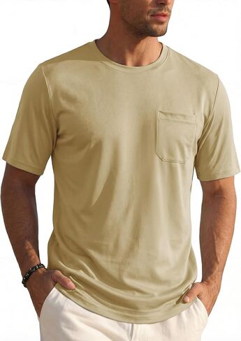 EKLENTSON Men's Lightweight Pocket T-Shirt UPF 80+ Sun Protection UV Tee Shirt Moisture Wicking Basic Tshirt in Saudi Arabia