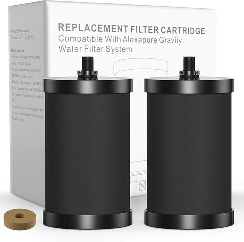 Alexapure 2387 Pro Water Filter Replacement, 3-Stage Filtration Reduces Chlorine & Sediment, Up to 5000 Gallons Long Lasting, Fits Pure Well Water Filter System, Upgraded Version, Black (4 Pack) in Saudi Arabia