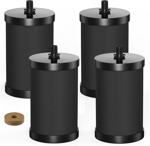 Alexapure 2387 Pro Water Filter Replacement, 3-Stage Filtration Reduces Chlorine & Sediment, Up to 5000 Gallons Long Lasting, Fits Pure Well Water Filter System, Upgraded Version, Black (4 Pack) in Saudi Arabia
