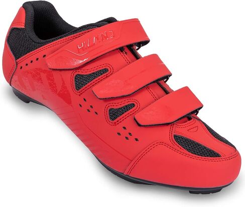 Hiland Unisex Wide Cycling Shoes Compatible with Peloton&Look Delta/Shimano SPD Cleats-3 Straps-Clip in Road/Mountain/Indoor Bike Shoes for Mens and Womens Red in Saudi Arabia