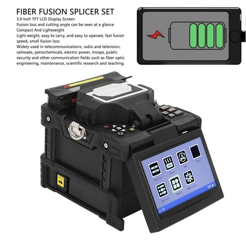 YWBL-WH Optical Fiber Splicer Kit 5.0 Inch Display Full Automatic Clamp for Telecom Engineers (US Plug 100‑240V) in Saudi Arabia