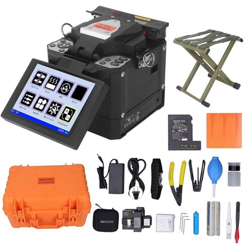 YWBL-WH Fiber Optic Splicer Automatic Fiber Splicing Machine with 5 Inch 800x480 Screen 400X Magnification LED Light for SM MM DS (US Plug) in Saudi Arabia