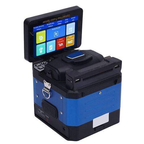 Optical Fiber Splicer 5in Capacitive Touchscreen 6 Motors Automatic Fiber Optic Splicer with Cutter for FTTH (US Plug AC100-240V) in Saudi Arabia