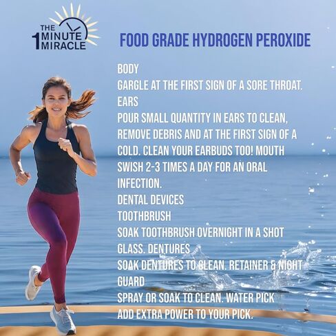 12% Hydrogen Peroxide Medical Food Grade - 8 oz Bottle with 1 Bottle Dropper - Reconmended by The One Minute Cure Book. in Saudi Arabia