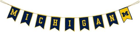 Michigan Wolverines Tailgate Party Banner by Hanna’s Handiworks | Lightweight Pre-Strung Fabric Decoration for Indoor/Outdoor | Represent Your NCAA College & Show Team Spirit with U of M Fan Decor in Saudi Arabia