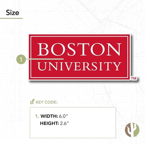 Desert Cactus Boston University Terriers BU Vinyl Decal Laptop Water Bottle Car Scrapbook Sticker (IND 20) in Saudi Arabia