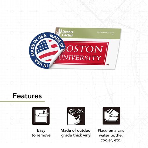Desert Cactus Boston University Terriers BU Vinyl Decal Laptop Water Bottle Car Scrapbook Sticker (IND 20) in Saudi Arabia