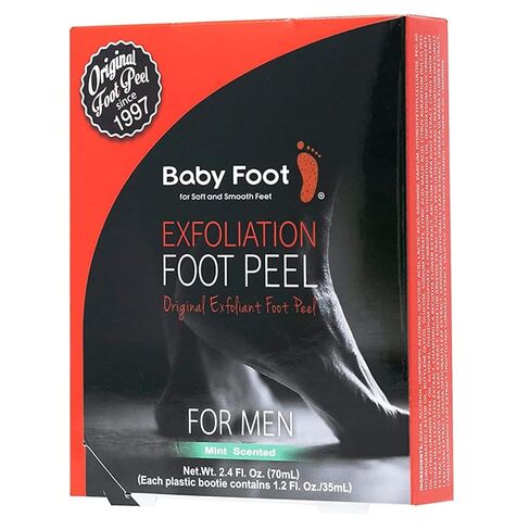 Baby Foot - Original Foot Peel Exfoliator For Men - Foot Peel Mask - Repair Rough Dry Cracked Feet and remove Dead Skin, Repair Heels and enjoy Baby Soft Smooth Feet 2.7 Fl. Oz. Mint Scented Pair in Saudi Arabia