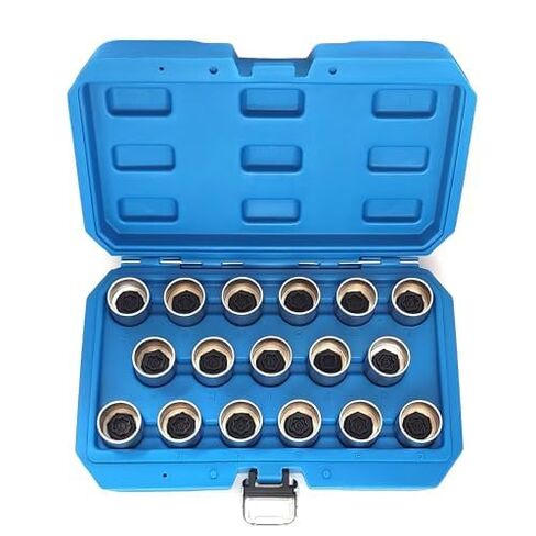 17PCS Wheel Locking Nut Key Kit for Land Rover, Wheel Lock Nut Socket Adapter Set, Anti-Theft Lug Nut Removal Tool, Anti-Theft Screw Remover, Car Hand Repair Tool in Saudi Arabia