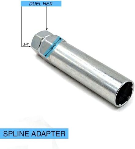 Wheel Accessories Parts 32 Pcs M14x1.5 14x1.5 Thread Truck 2.25" Long Spline Lug Nuts Chrome 6 Spline Hex Fits Chevy Silverado GMC Sierra 2500 3500 Ford F250 F350 Ram 2500 3500 in Saudi Arabia