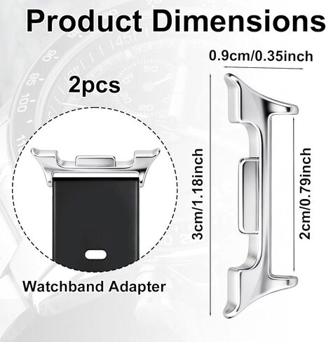 20mm/0.79in Watch Band Adapter for Samsung, Stainless Steel Band Connectors Compatible with Samsung Galaxy Watch 8 and 8 Classic in Saudi Arabia