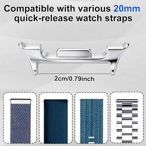 20mm/0.79in Watch Band Adapter for Samsung, Stainless Steel Band Connectors Compatible with Samsung Galaxy Watch 8 and 8 Classic in Saudi Arabia