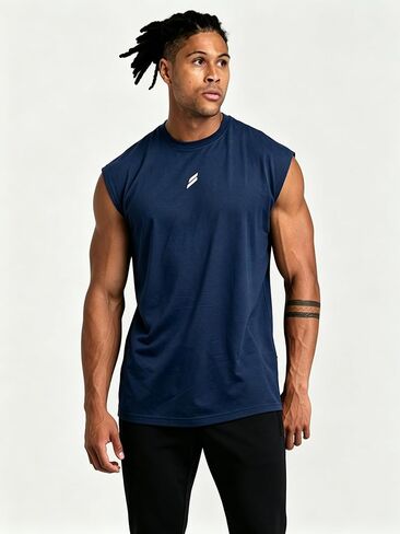 Mens Athletic Tank Top Quick Dry Breathable Sleeveless Running Gym Workout Basketball Fitness Training Sports Vest Summer in Saudi Arabia