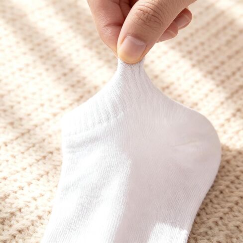 Womens Ankle Socks 3-Pairs White, Low Cut Athletic Running Socks with Anti-Slip Heel & Arch Support, Breathable Combed Cotton No Show Socks for Women in Saudi Arabia