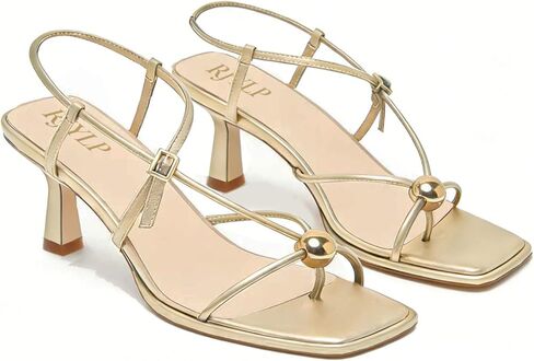 Kitten Heel Sandals for Women Low Heels Adjustable Strap Square Open Toe Comfort Dress Party Thong Flip Flop Slides Sandals in Kuwait