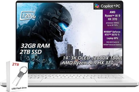 ASUS ROG Zephyrus G14 14" VR Ready 120Hz FHD Gaming Laptop,8Core AMD Ryzen 9 4900HS(Beat i7-10750H),16GB RAM,1TB PCIe SSD,Backlight,Wi-Fi 6,USB C,NVIDIA GeForce RTX2060 Max-Q,Win10 (Moonlight White) in Saudi Arabia