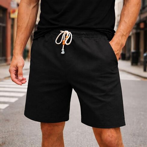Men's Casual Elastic Waist Drawstring Athletic Shorts in Saudi Arabia