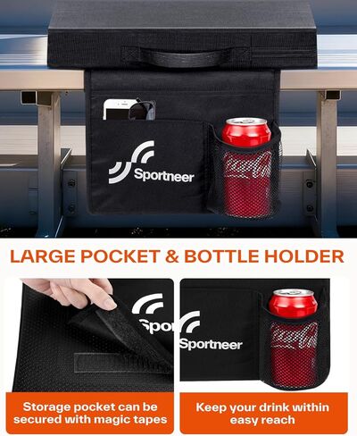 Sportneer Stadium Seat Cushion – 2'' Thick High-Density Foam Bleacher Pad with Waterproof 600D Oxford Cover & Non-Slip PVC Bottom, Portable Outdoor Seat Cushion for Sports Camping Picnics, 2 Pack in Saudi Arabia