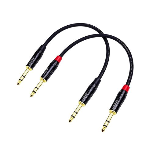 مطلية بالذهب 1/4 TRS Audio Cab ble 1 قدم 2 حزمة - احترافية متوازنة ذكر إلى ذكر لمعدات مراقبة الاستوديو DJ in Kuwait