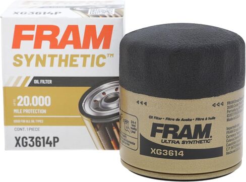 FRAM Ultra Synthetic Automotive Replacement Oil Filter, Designed for Synthetic Oil Changes Lasting up to 20k Miles, XG3614 with SureGrip (Pack of 1) in Kuwait