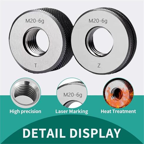 1SET(1*GO+1*NOGO) M9-M15 Non-Standard Metric Fine Tooth Thread Ring Gauge 6g Measure Tool M9M10M11M X1.5 0.5 1.25 1.0(M9X1-6g T Z) in Saudi Arabia