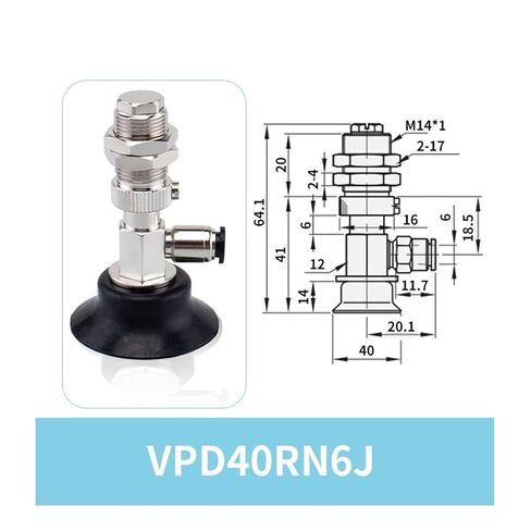 1Pcs Pneumatic Suction Cup VPC/VPD15/20/25/30/40RN-6J Single Layer Round Black NBR Vacuum Sucker Set(Grass Green) in Saudi Arabia