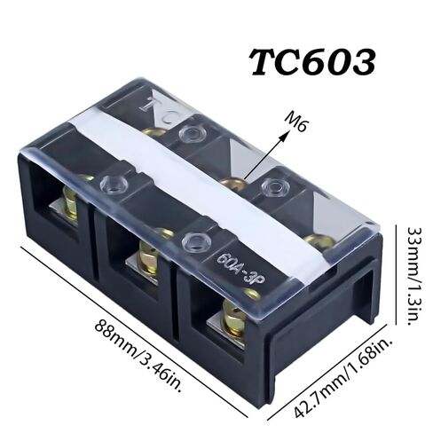 2 حزمة DIANQI 60A 660V محطة كتلة 3 موقف المسمار محطة قطاع صف مزدوج مع غطاء (TC603 2 قطعة) in Kuwait