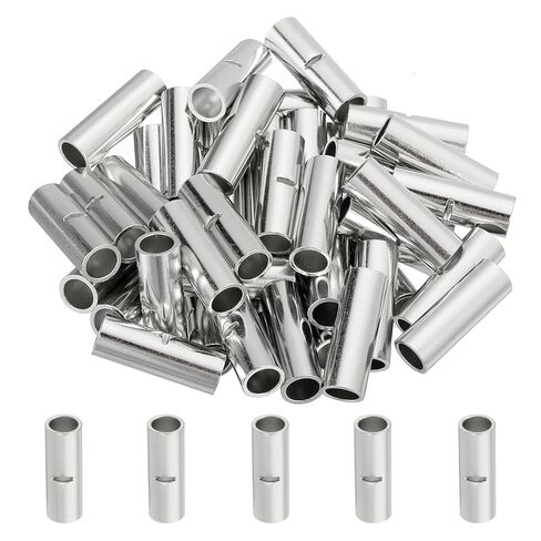 MECCANIXITY 50 Pcs Non Insulated Butt Connectors 14-12AWG Tinned Copper Wire Connector BN3.5 for Electrical Wire Crimp Ferrule Terminals in Saudi Arabia