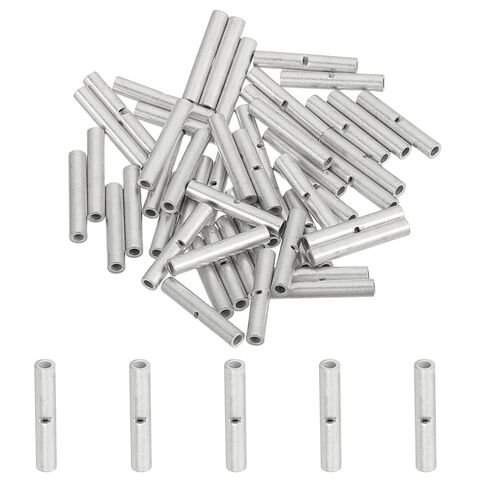 MECCANIXITY 50 Pcs Non Insulated Butt Connectors 14-12AWG Tinned Copper Wire Connector BN3.5 for Electrical Wire Crimp Ferrule Terminals in Saudi Arabia