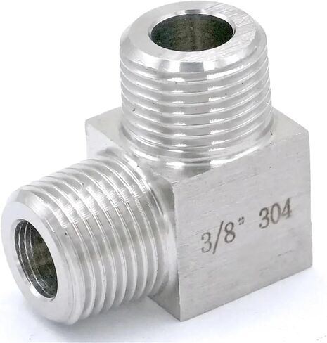 1/8 "1/4" 3/8 "1/2" 3/4 "1" BSPT NPT ذكر إلى ذكر الكوع المتساوي 304 محول تركيب الأنابيب غير القابل للصدأ 250 بار (خيط BSPT، 1") in Kuwait