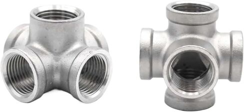 1/4 "3/8" 1/2 "3/4" 1 "1-1/4" 1-1/2" BSPT أنثى 304 الفولاذ المقاوم للصدأ 3 4 5 طريقة زاوية نوع الأنابيبموصل متقاطع متساوي (4 اتجاهات، 3/4") in Kuwait