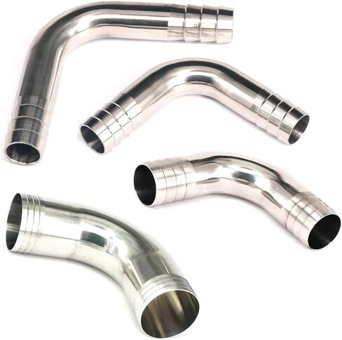 Fit Tube I.D 12.7/16/19/22/25/32/38/45/51/57/63/76/89mm Hose Barbed 304 Stainless Steel 90 Degree Elbow Pipe Fitting(57mm) in Saudi Arabia