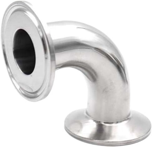 Stainless Steel SS304 316LThree-clip 90 Degree Elbow 3/4" 1" 2" 3“ 4" 19mm-102mm Pipe OD Sanitary Tri Clamp Ferrule(25mm Ferrule 50.5,SS316L) in Saudi Arabia