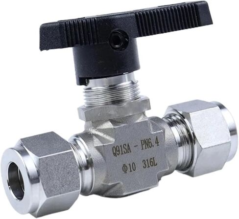 1/16 1/8 1/4 3/8 1/2 Inch 3 6 8 10 12mm Tube Union Compression 316L Stainless Steel Shut Off Ball Valve Water Gas Oil 1Pcs(6mm) in Saudi Arabia